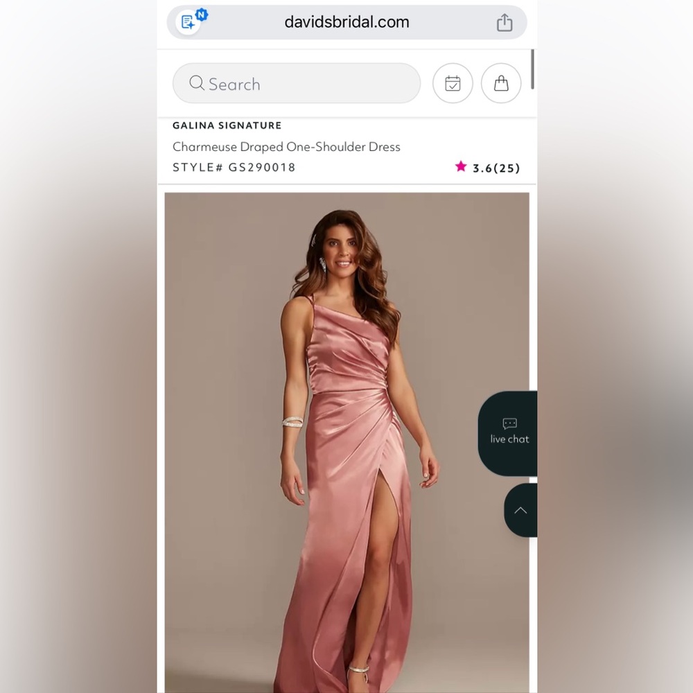 David's Bridal One-Shoulder dress